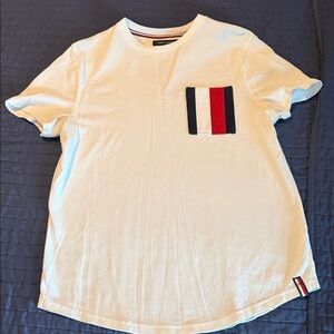 Tommy Hilfiger White Tee with Red and Blue Pocket